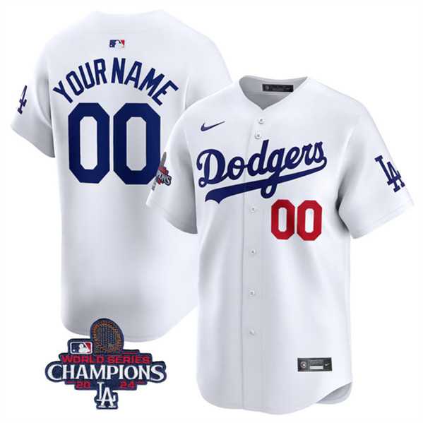 Mens Los Angeles Dodgers ACTIVE PLAYER Custom White 2024 World Series Champions Home Limited Stitched Baseball Jersey